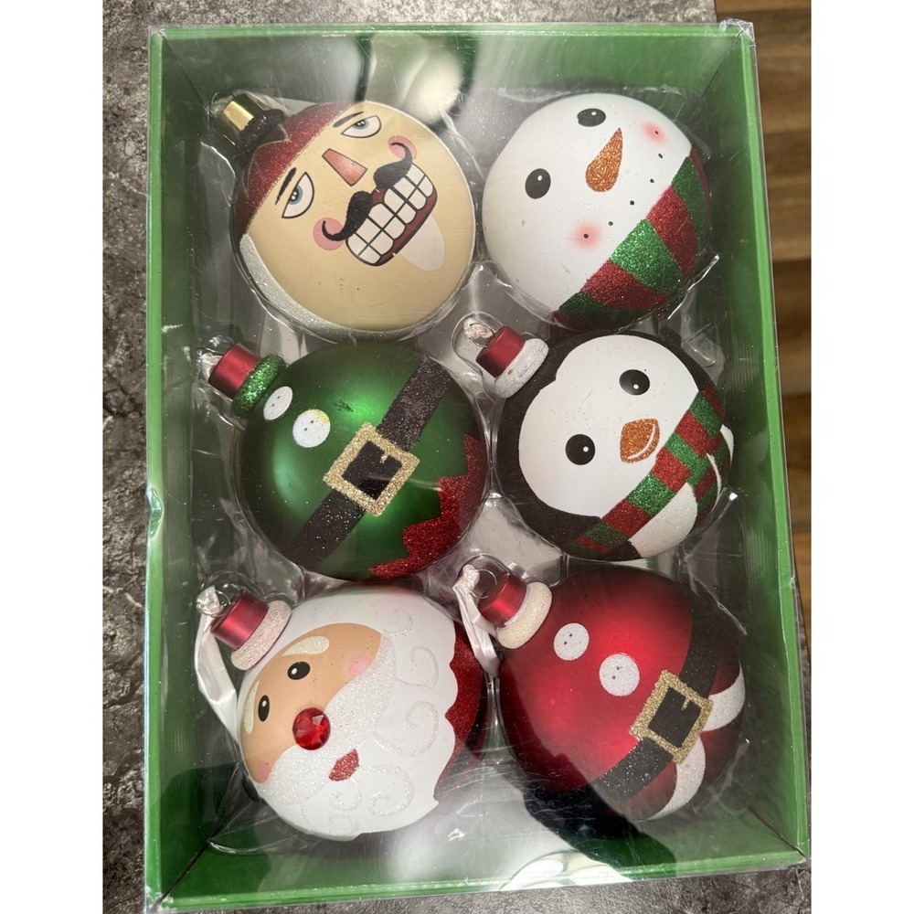 CG Hunter Christmas 6-Piece Shatter Resistant‎ 4" Ornaments Decorations Hooks
